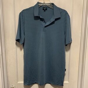 AG Adriano Goldschmied Green Label Men's Blue Striped Polo Golf Shirt NWOT Med